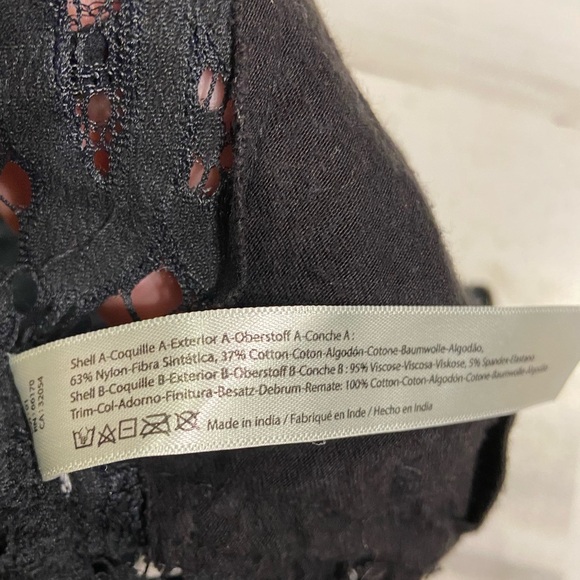 Free People Black Lace Strapy Adella Bralette Large - Picture 11 of 11